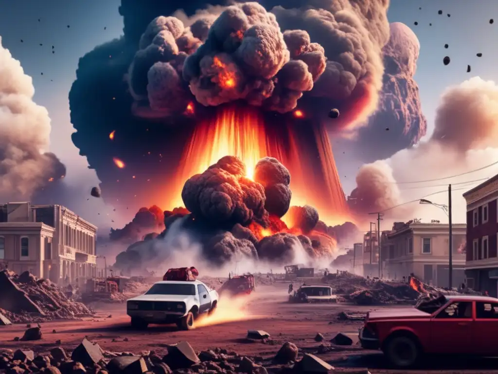 An impact on Earth: a massive asteroid blazes into our planet, causing catastrophic damage
