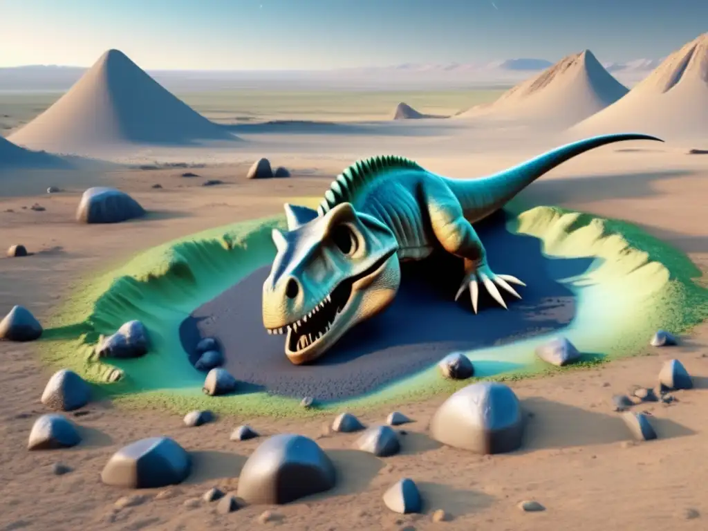 Dinosaur extinction caused by massive asteroid impact, conveyed through stunning and realistic imagery