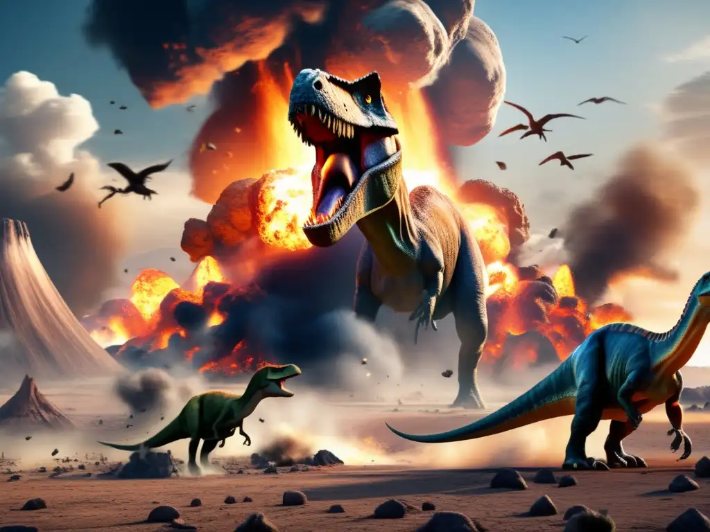 A heart-wrenching depiction of Earth's past, with an asteroid impact causing devastation to the dinosaur population