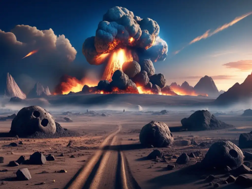 Immerse yourself in the aftermath of a devastating asteroid impact on Earth, where the landscape is forever changed by the massive explosion