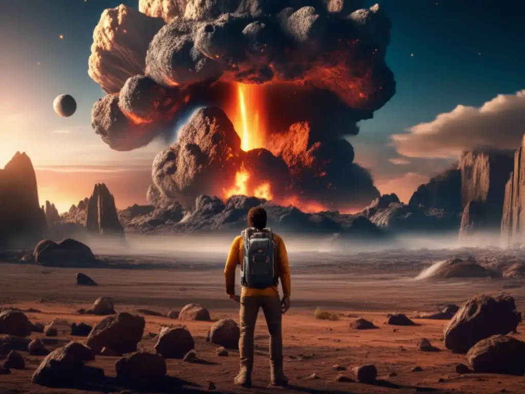 A devastating asteroid impact on Earth, causing irreparable damage to the planet's ecosystems, lands and life forms, spiraling into an ultimate demise for all species