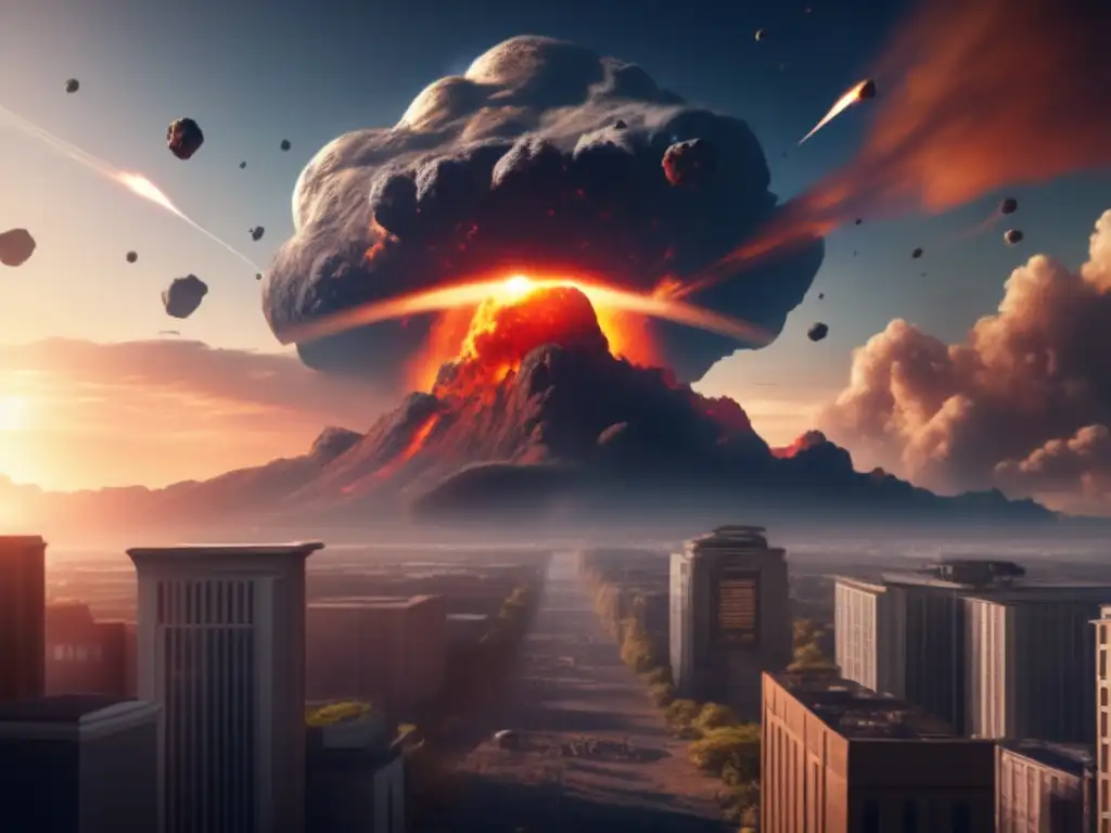 A terrifying asteroid descends towards Earth's surface, obliterating everything in its path