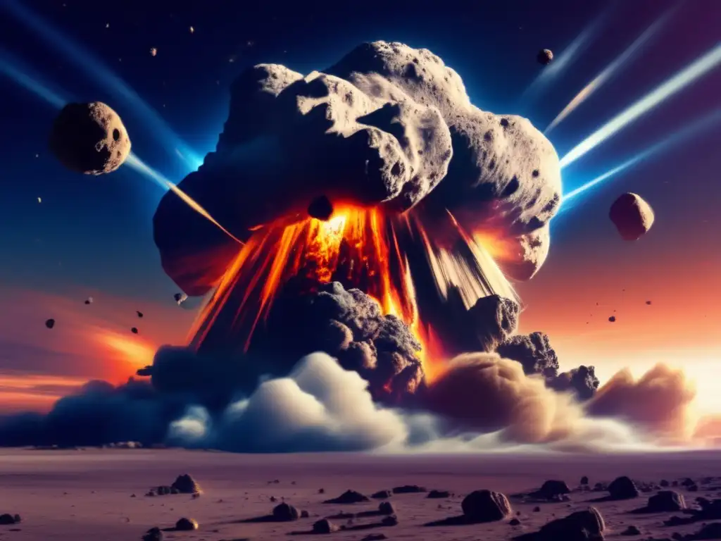 Asteroid strike wipes out life on and off Earth: Earth's atmosphere ablaze, oceans boil, clouds of dust, and acid rain