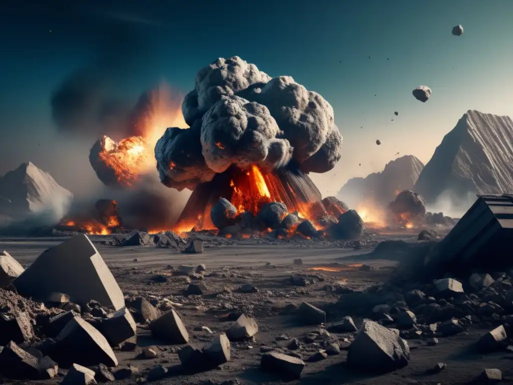 A breathtaking photorealistic image of the aftermath of an asteroid impact on Earth