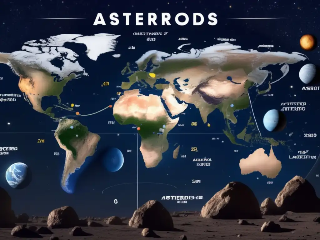 An astronomer's guide: A celestial map filled with stars, planets, and #numerical_reference# asteroids