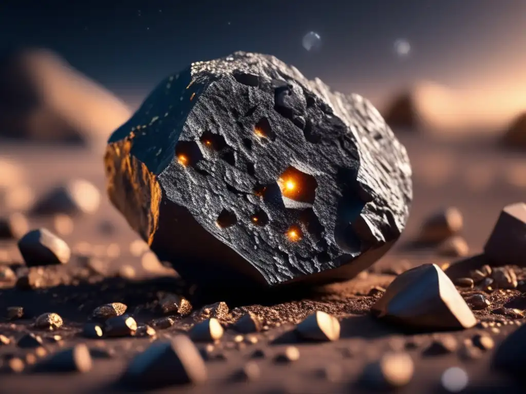 A meticulously detailed asteroid, rich with minerals and potential for sustainable space exploration