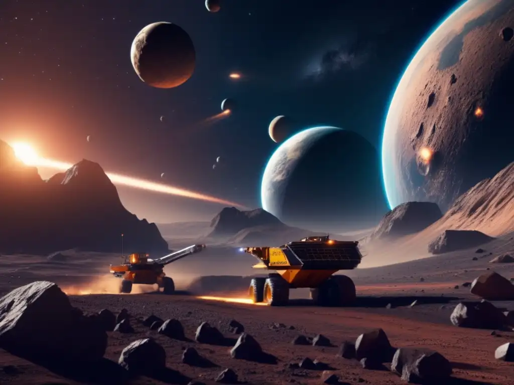 Watch the thrilling scene of a multi-planetary mining operation on asteroids! #SpaceExploration