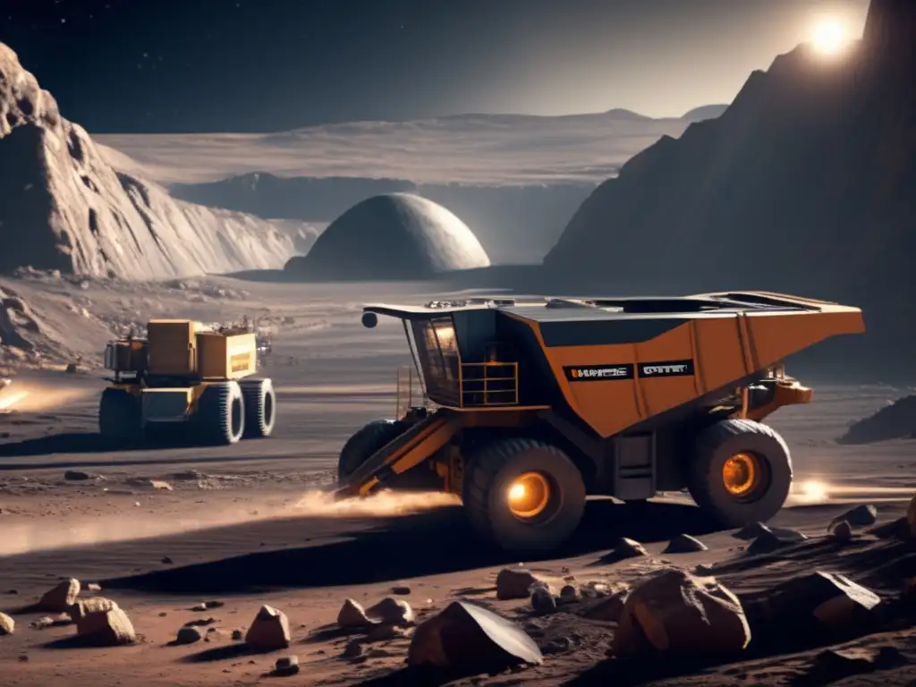 Dash: A stunning photo of a mining site on a remote asteroid drilling for minerals