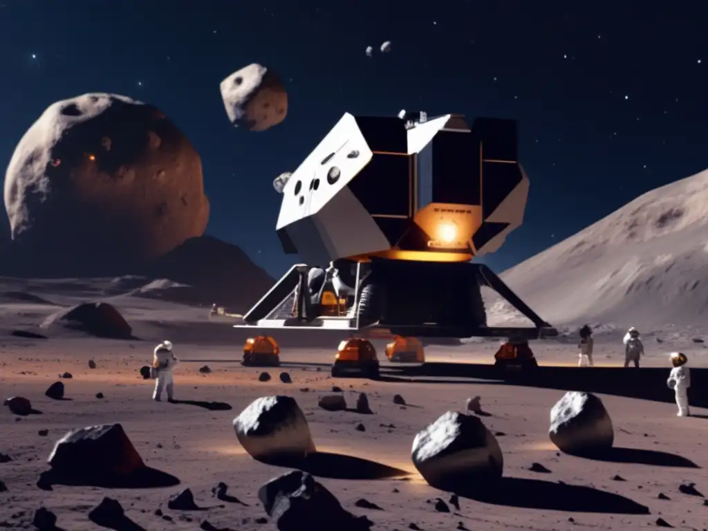 An enticing photorealistic image of asteroid mining in space awaits