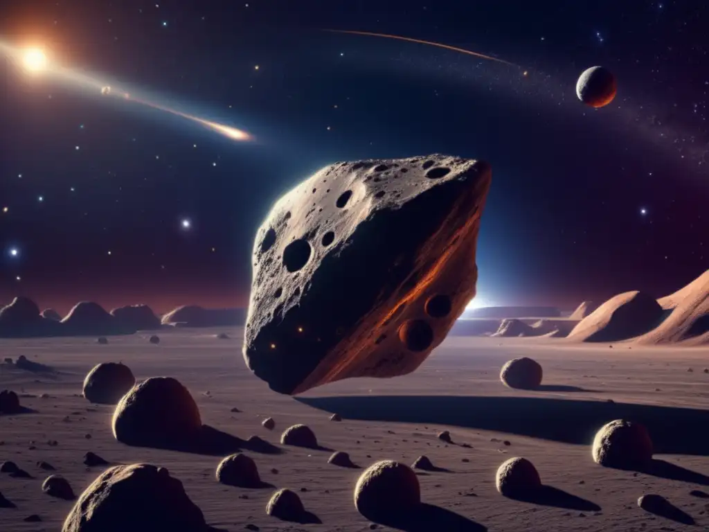 A mesmerizing photo captures the beauty of an asteroid, illuminated by a distant sun's light