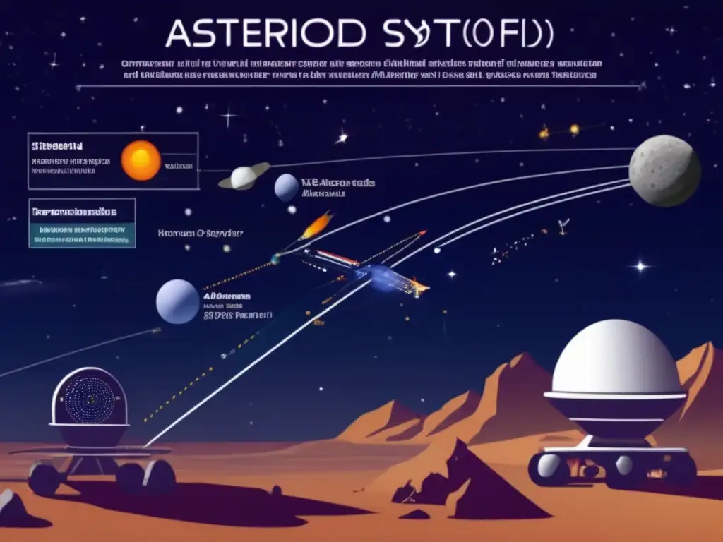 A photorealistic diagram of an innovative asteroid detection and tracking system