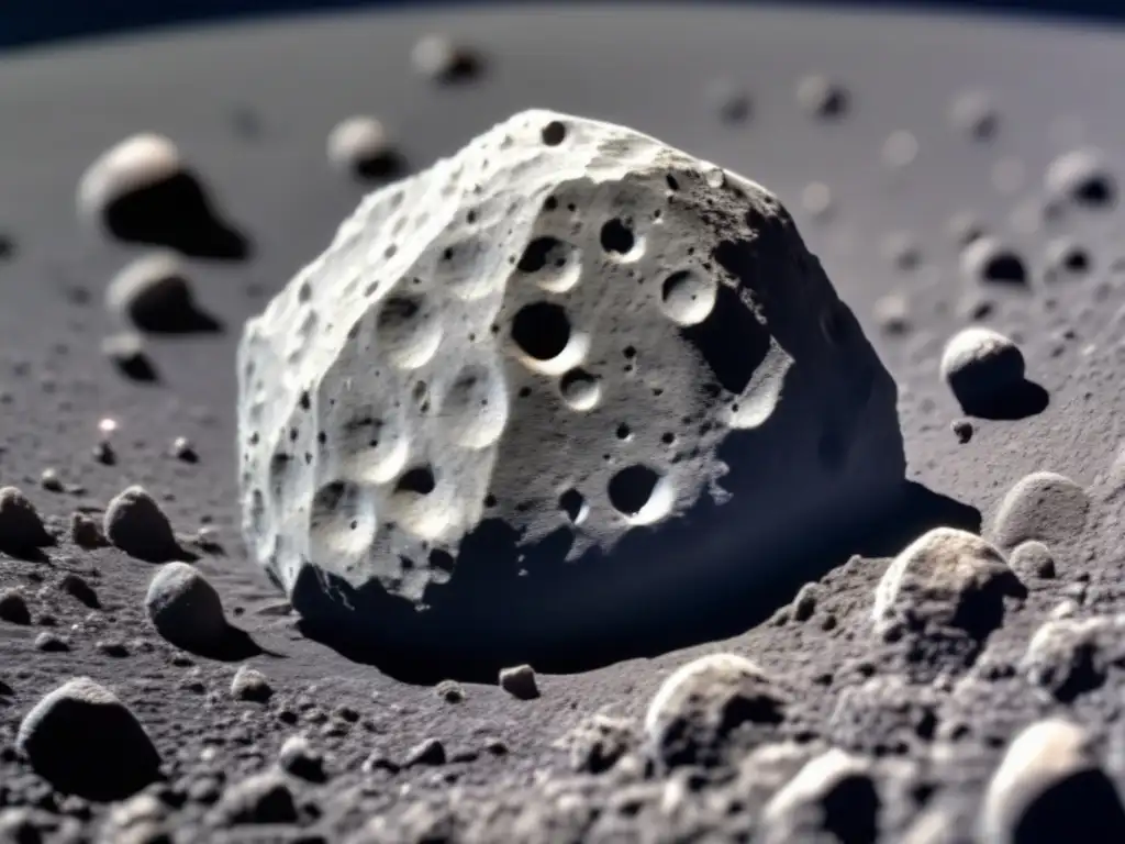 A stunning 8k closeup of the mysterious asteroid Capys, with its fascinating patterned surface and clear texture, captured in bright, clear lighting