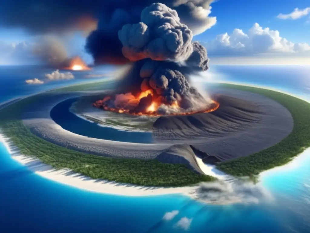 A photorealistic image capturing the devastating impact of the Chicxulub asteroid on Earth