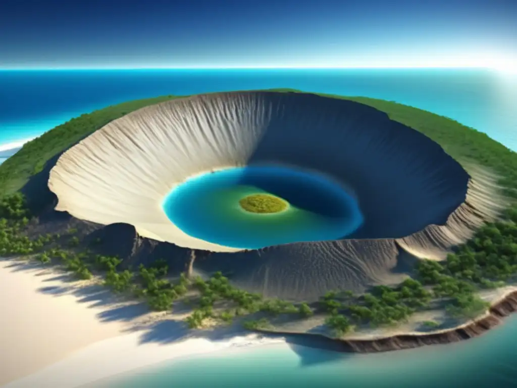 A breathtaking 3D model of the Chicxulub crater, Yucatan Peninsula, Mexico
