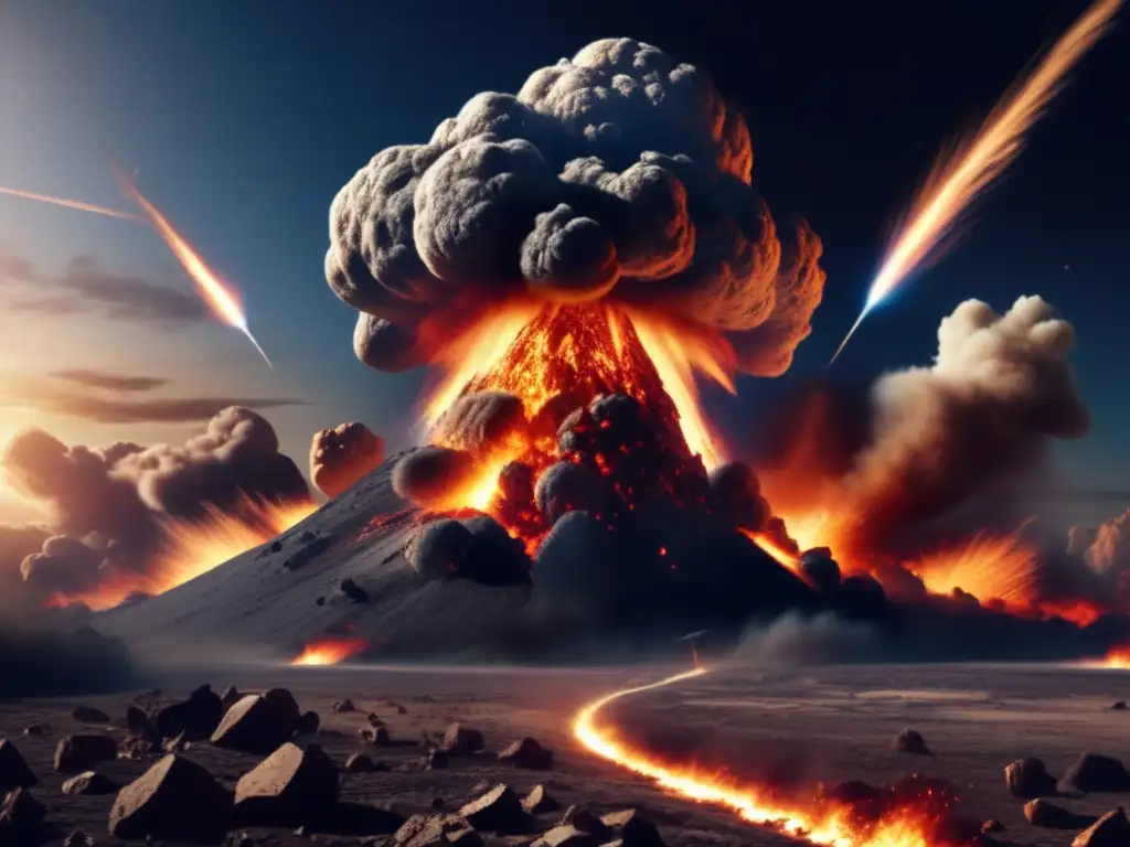 This photorealistic depiction of an asteroid or comet's catastrophic collision with Earth is a stark reminder of the fragility of our planet
