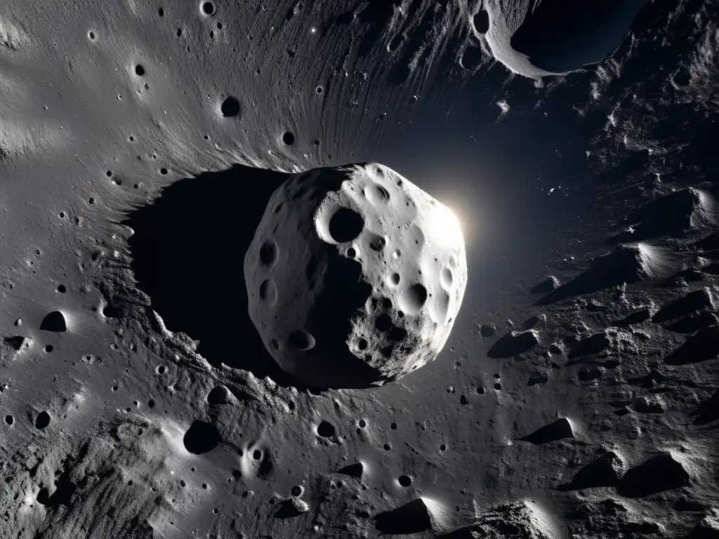 Experience the captivating beauty of NASA's Dawn spacecraft orbiting the rocky asteroid Misner 417, over 2