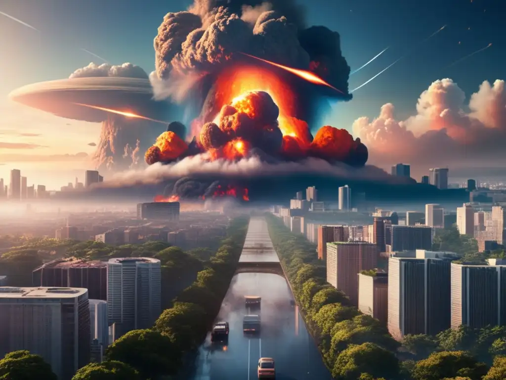 Dash: Devastation reigns as a double asteroid impacts Earth's lush urban cityscape