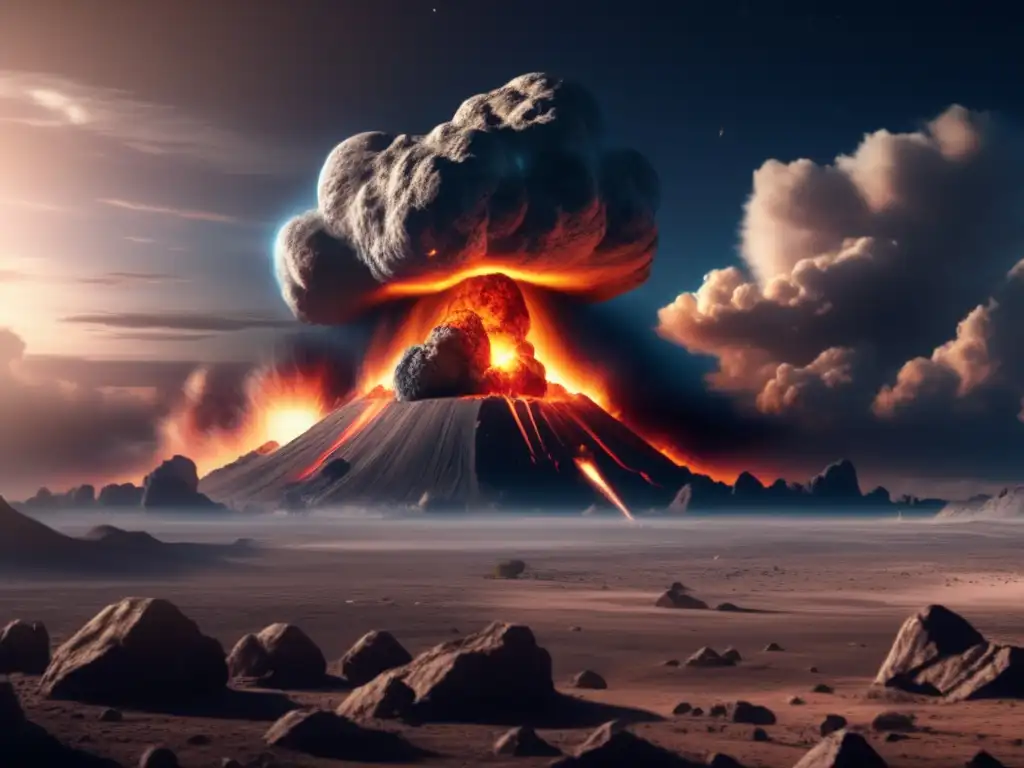 A massive asteroid impact on Earth, photorealistic style and 8k UHD resolution