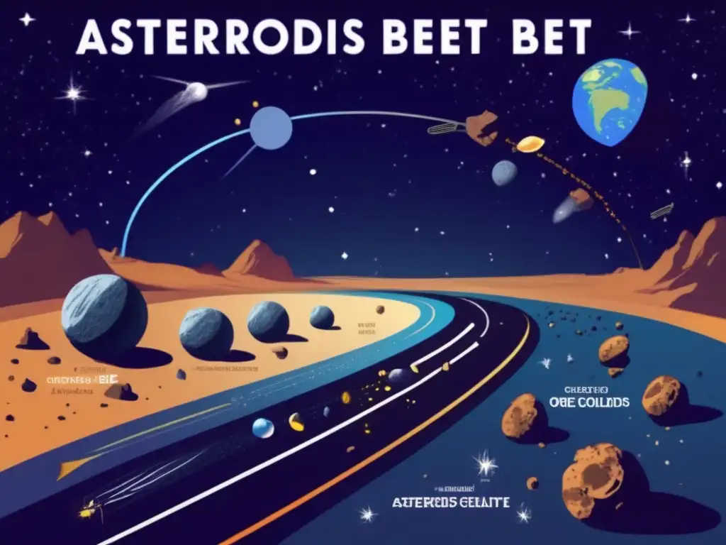 A photorealistic depiction of Earth's history, with asteroids and comets swirling around it, causing episodes of collision and devastation