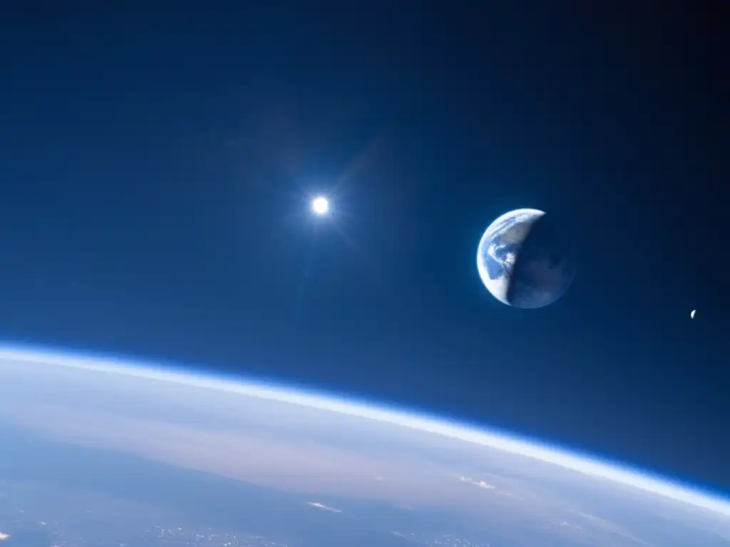 A stunning image of Earth with Cruithne's bright spot in the foreground, captured from space