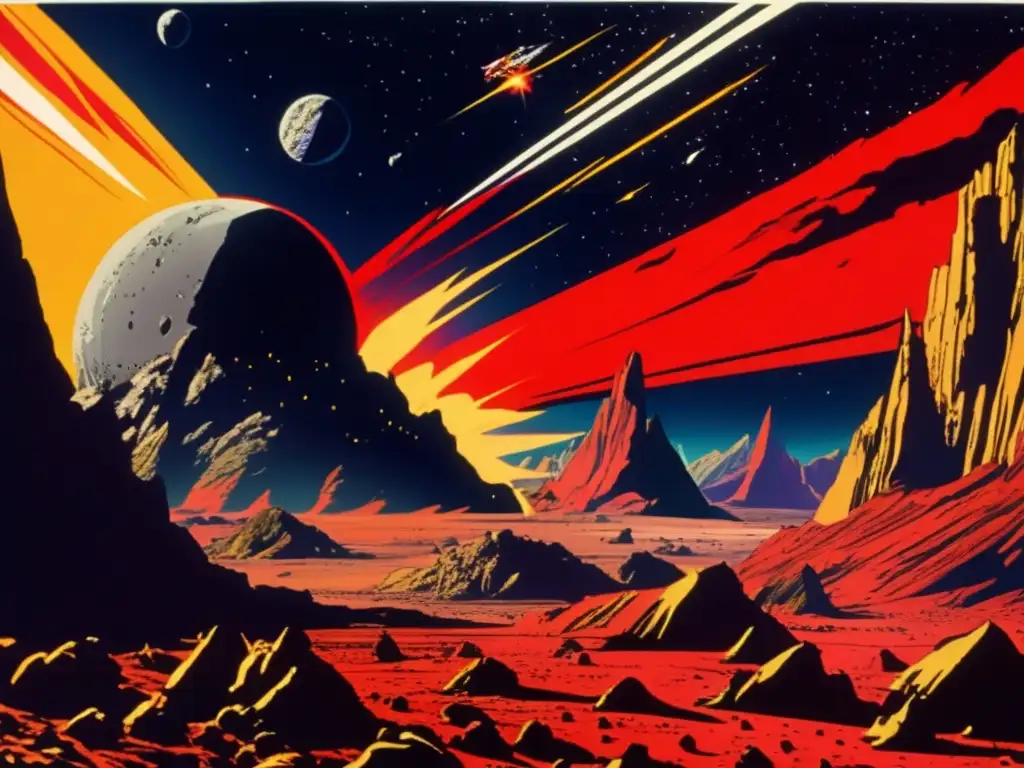Dash - 
Vibrant 8k ultradetailed image of Flash Gordon's asteroid impact scene
