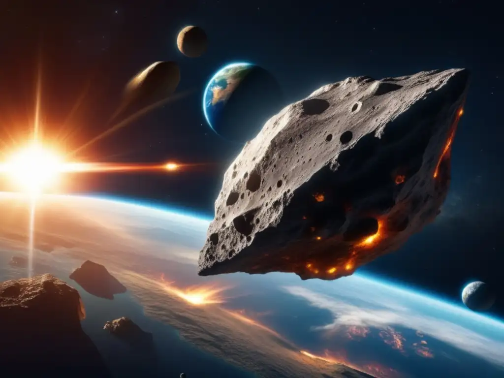 An eerie Earth and asteroid closeup in 'The Doomsday Prophecy'