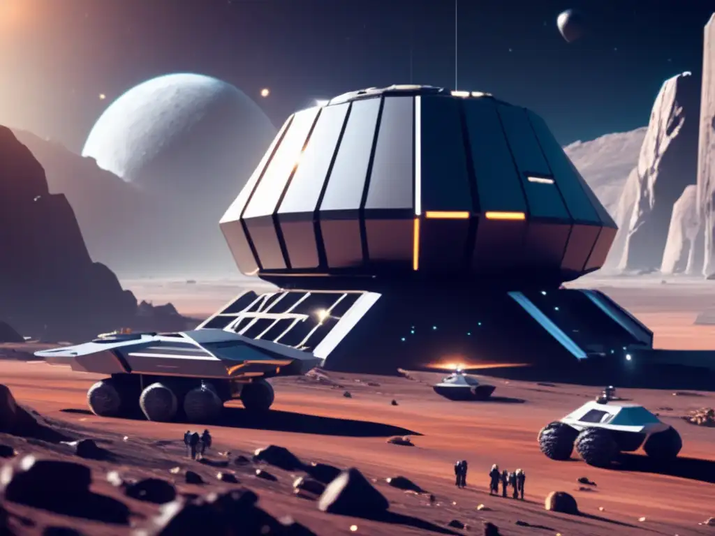Dash - A stunning, photorealistic image of a futuristic asteroid mining facility