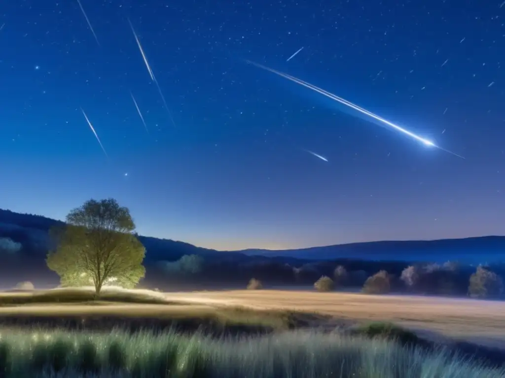 Stunning view of the Geminid Meteor Shower with Phaethon star prominently visible