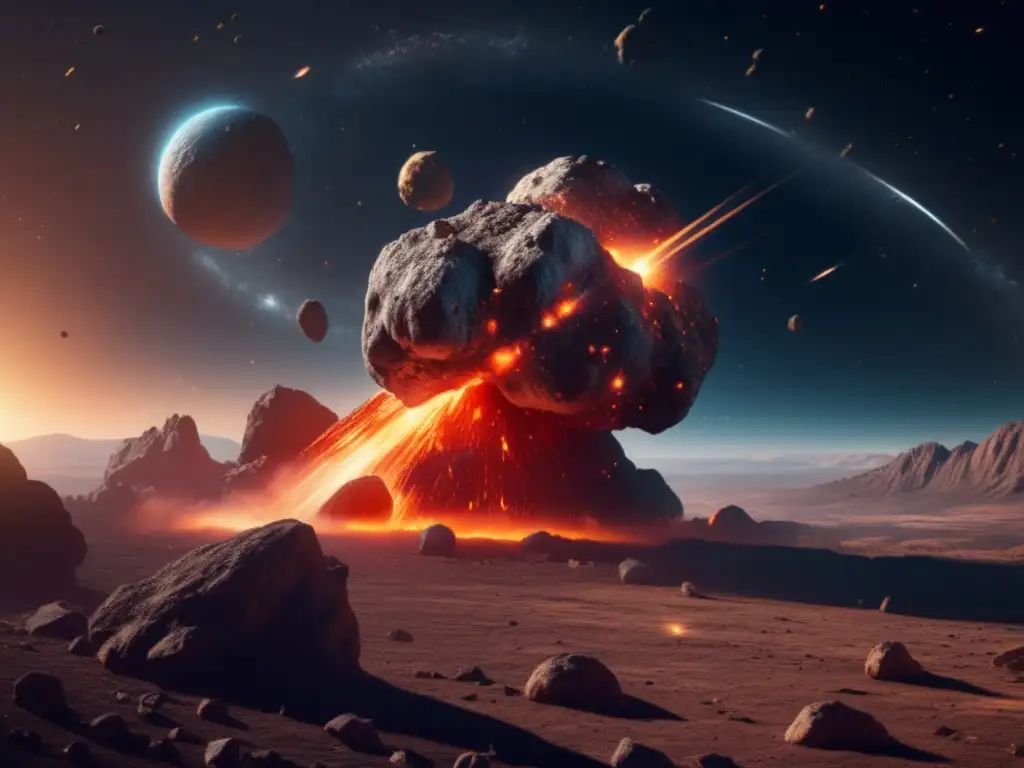 A massive asteroid descends, threatening to annihilate Earth with its fiery trajectory