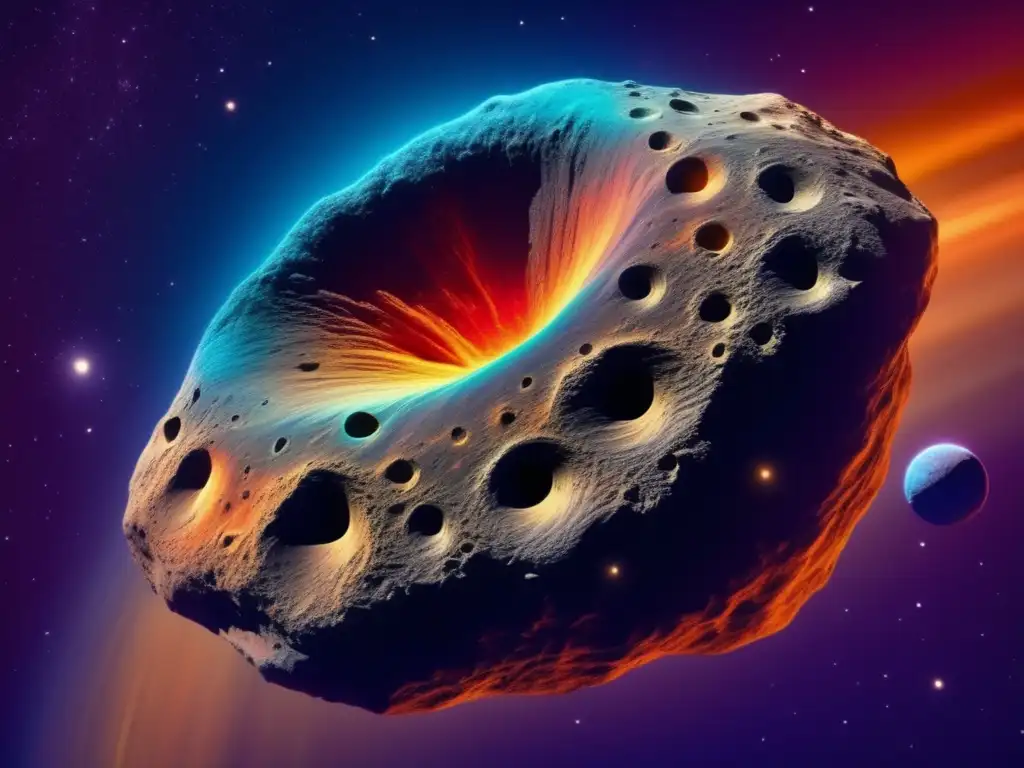 Hector, a vibrant asteroid, floats in the vast expanse of space, its intricate texture and unique features on full display