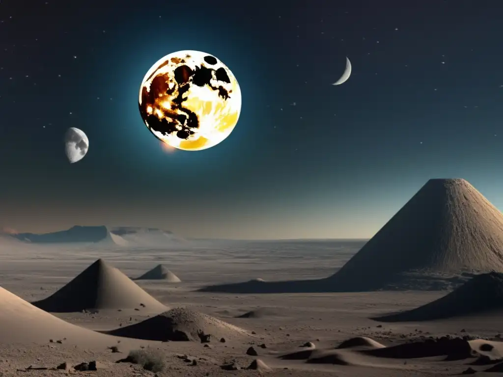 Alvarez Impact Hypothesis - 8k photorealistic image depicts a moon crashing into the Earth causing devastation