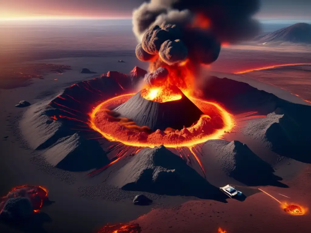 The asteroid impact that caused the extinction of dinosaurs is depicted in this image, viewed from overhead