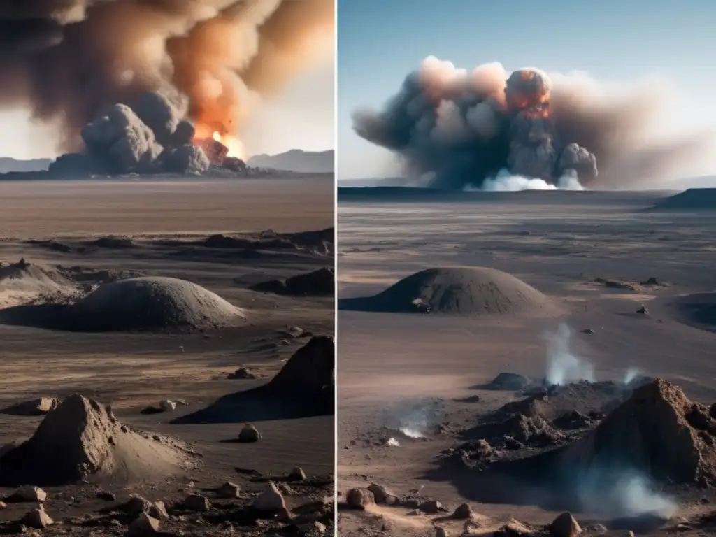 A devastating asteroid impact has left this once lush landscape barren and desolate