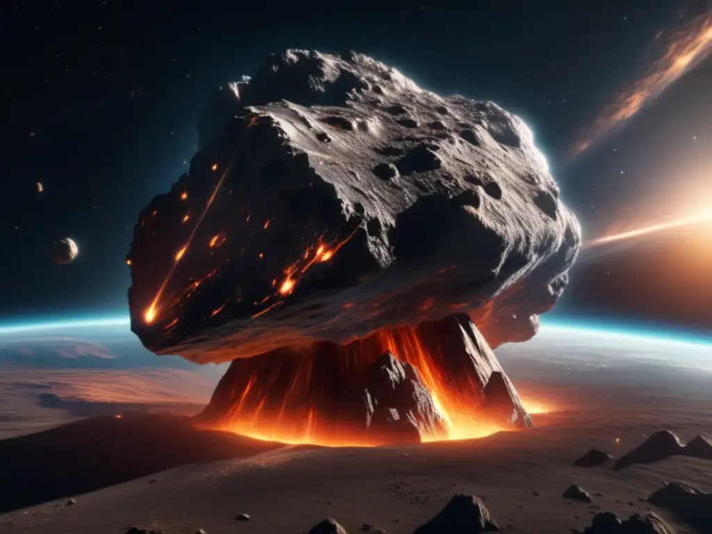 Asteroid: The world's image from outside orbit, with a massive asteroid racing towards Earth