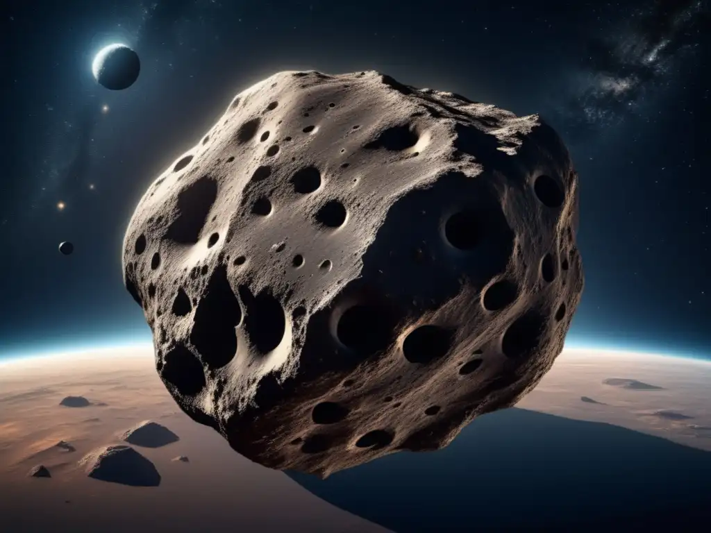 Discover the mystery of Thalia, a photorealistic black asteroid hovering in space