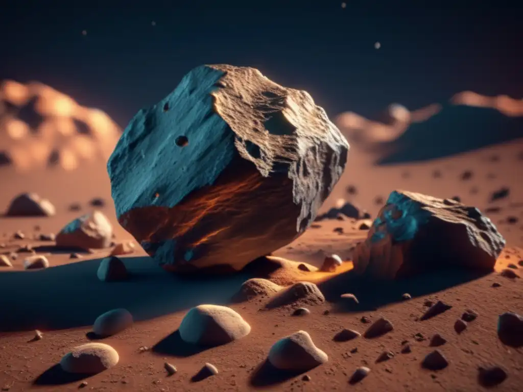 A stunning 3D model of OR2 asteroid, expertly crafted with realistic textures and edges, truly brings out its rugged beauty in Photorealistic style