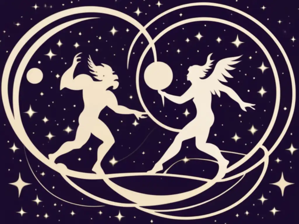 Orcus and Pluto dance in a mysterious cosmic ballet, with Orcus as the towering, threatening partner and Pluto as the tiny, illuminated sidekick