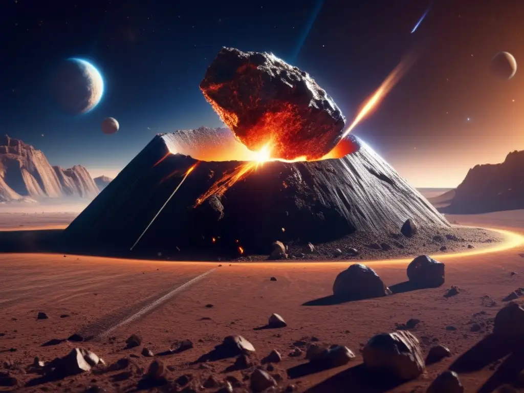 Our photorealistic illustration captures the immense power of a meteorite impacting a planet's surface