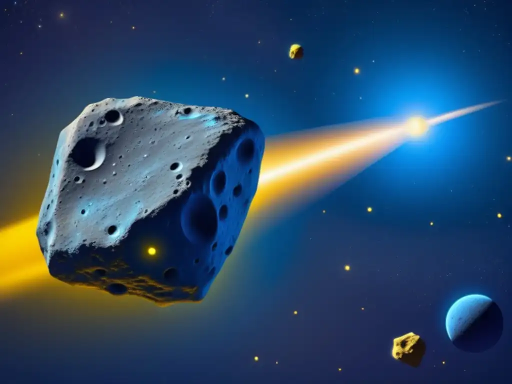   A luminous blue asteroid Nisus orbits around a radiant yellow star