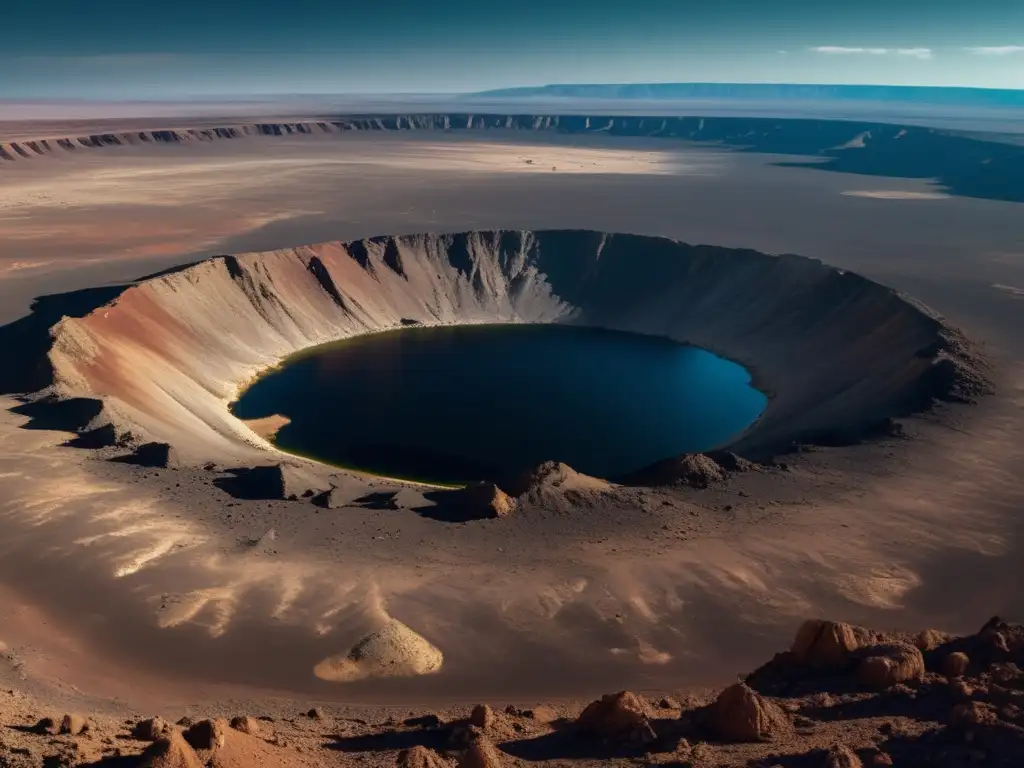 A stunning, photorealistic image of the Barringer Crater awaits, captured in breathtaking texture and color accuracy