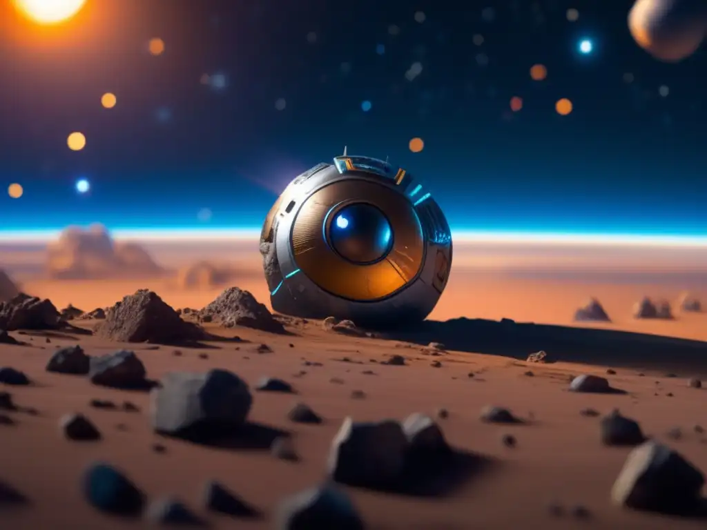 A photorealistic depiction of the asteroid from 'WallE' transforms into a futuristic space station