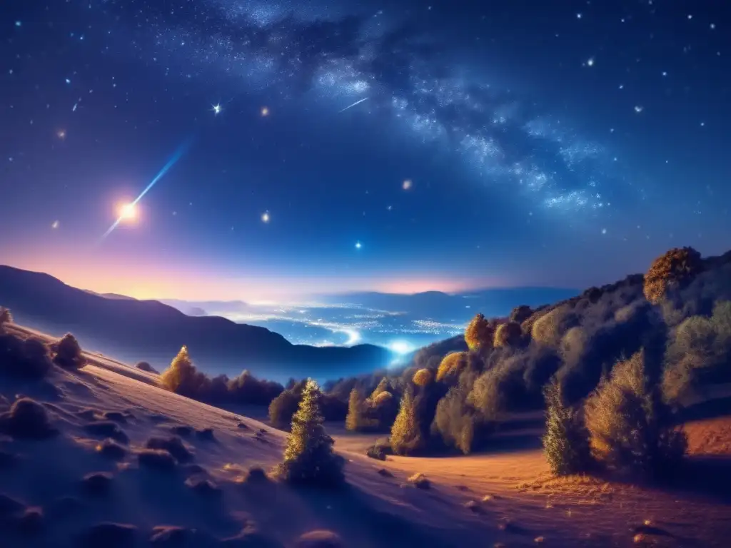 A breathtaking view of the star-filled sky, planets, and meteors twinkling in the abyss of the uncharted reaches of space