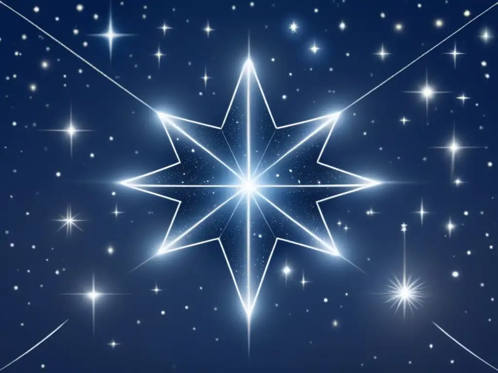 The image captures the mystery of the Star of Bethlehem in a photorealistic depiction of a highly detailed star constellation