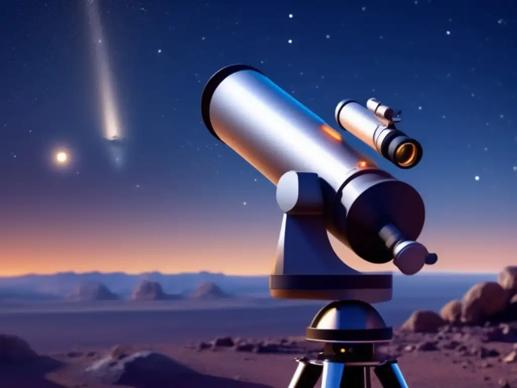 Stargazers peer into the abyss, their eyes glued to a distant asteroid shining brightly through the telescope