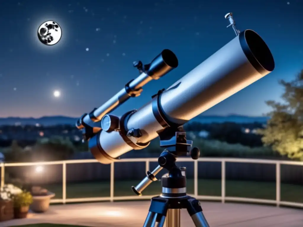 Dash-photorealistic-astronomy-telescope-observation-backyard-facilities-complex-device-recordings-foreground-moon-background