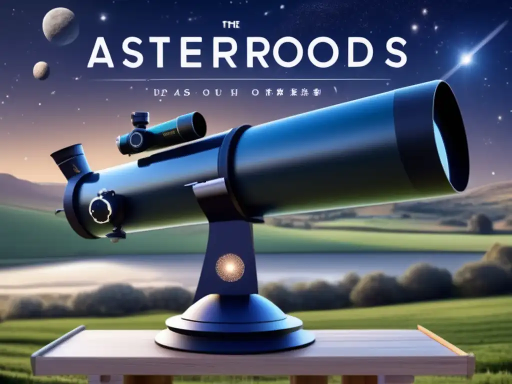Amateur astronomy Telescope in rural area captures asteroids field - Provides detailed view of asteroids names, characteristics