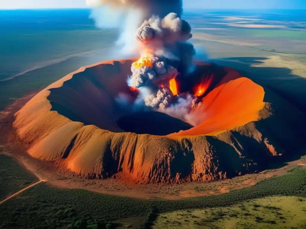 The Vredefort Dome, a 30-meter-diameter impact crater caused by a massive explosion, is shown